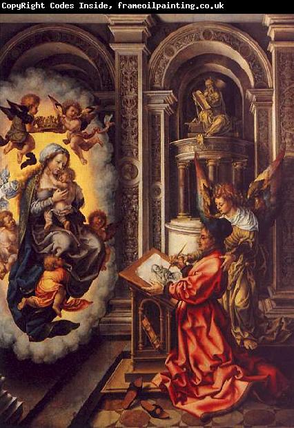 Jan Gossaert Mabuse Saint Luke Painting the Virgin